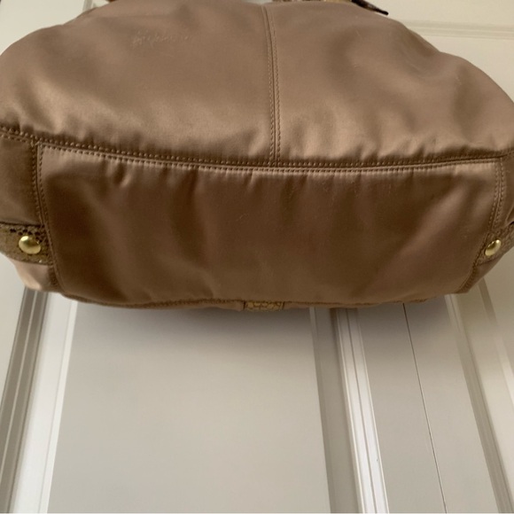 Coach Maggie Madison Gold Bronze Crinkled Leather Hobo Bag 13895 - Picture 10 of 16